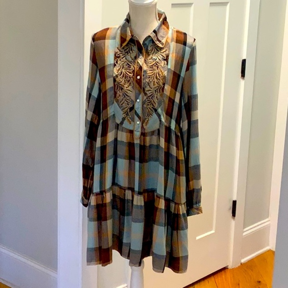 Medium Double D Ranch Western Plaid Dress